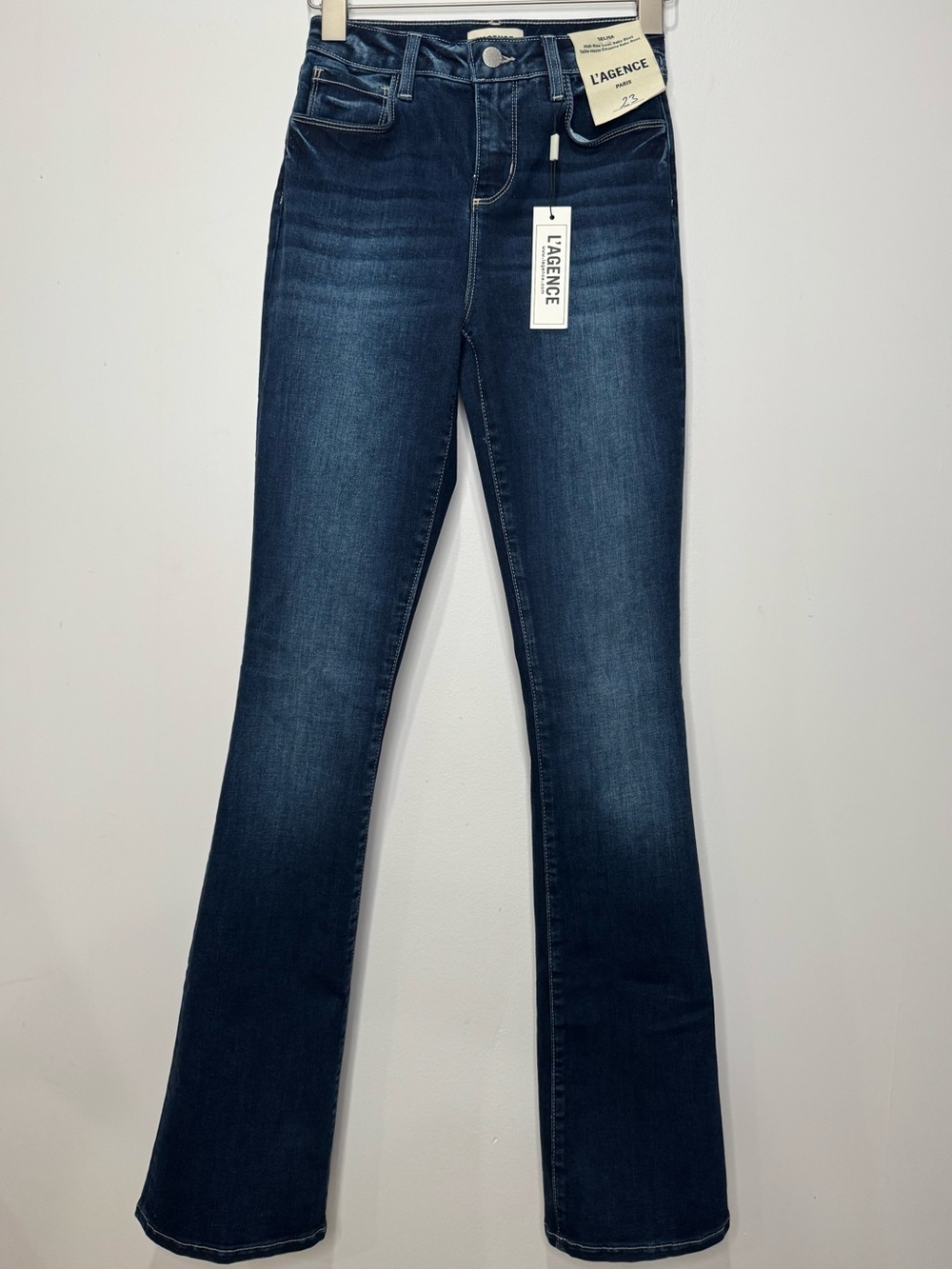 NWT L’AGENCE Selma High Rise Sleek Baby Boot Flare Jeans Size 23 Columbia Wash